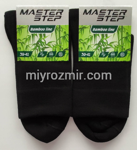 Master Step 1830 чорні чоловічі безшовні бамбукові шкарпетки