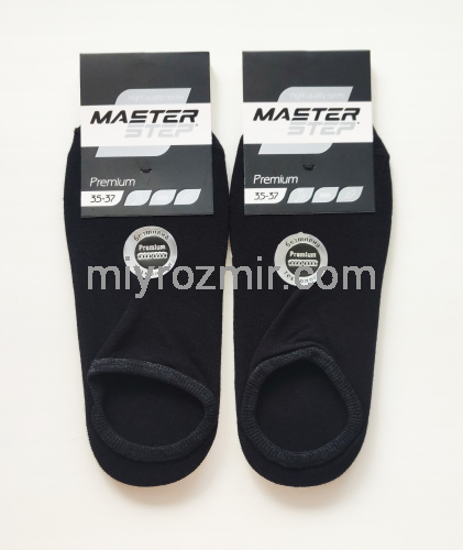 Master Step Premium 731 Чорні однотонні безшовні бавовняні короткі шкарпетки сліди