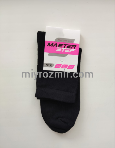 Master Step 212 Чорні жіночі бавовняні однотонні шкарпетки фото 4