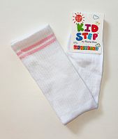 Білі дитячі високі шкарпетки-гольфи з широкою резинкою KidStep 0251