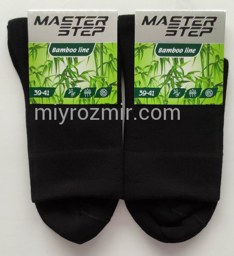 Master Step 754 Чорні чоловічі шкарпетки бамбук без малюнку