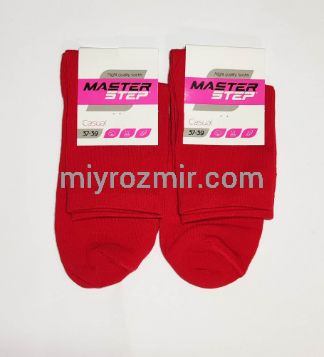 Master Step 212 Червоні жіночі однотонні шкарпетки без малюнку