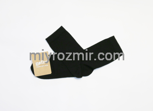 Gofre 303 чорні однотонні високі дитячі шкарпетки без малюнку