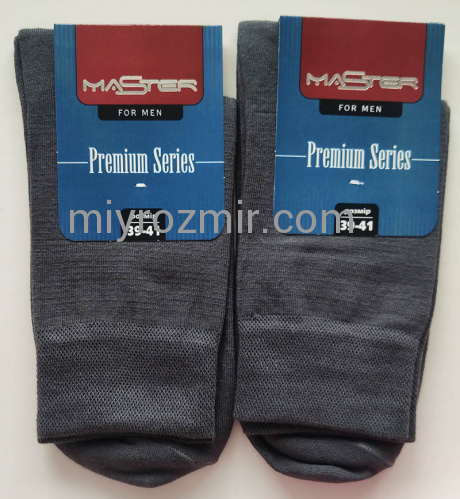 Master Step 172 Сірі чоловічі класичні шкарпетки Бавовна однотонні Premium Series