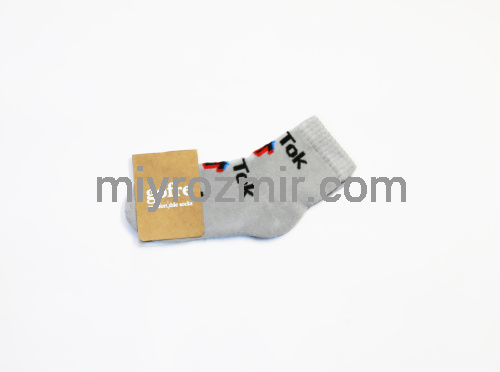 Gofre 320/321 сірі махрові дитячі шкарпетки з написом Тік-Ток фото 2