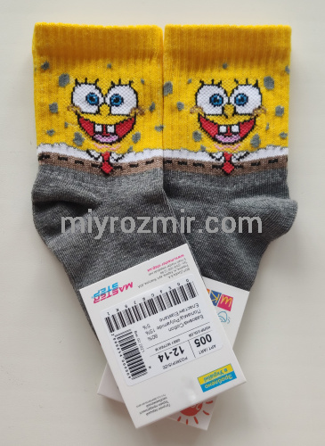 Master Step Kidstep 005 Дитячі бавовняні шкарпетки Губка Боб Master Step Kidstep 005 Дитячі бавовняні шкарпетки Губка Боб