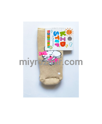 Master Step KidStep 4533 бежеві махрові дитячі шкарпетки з зайчиком Master Step KidStep 4533 бежеві махрові дитячі шкарпетки з зайчиком
